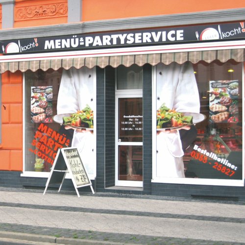 Beschilderung Menü- und Partyservice