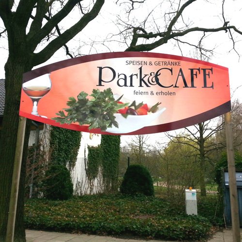 Beschilderung Park und Cafe