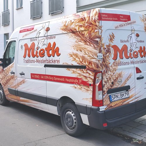 Fahrzeugbeschriftung Bäckerei Mieth